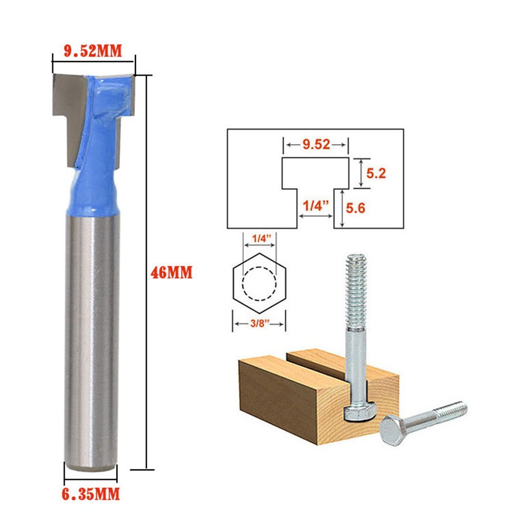 Router Bits For Woodworking - A11I 1/4인치 생크 T-슬롯 커터 라우터