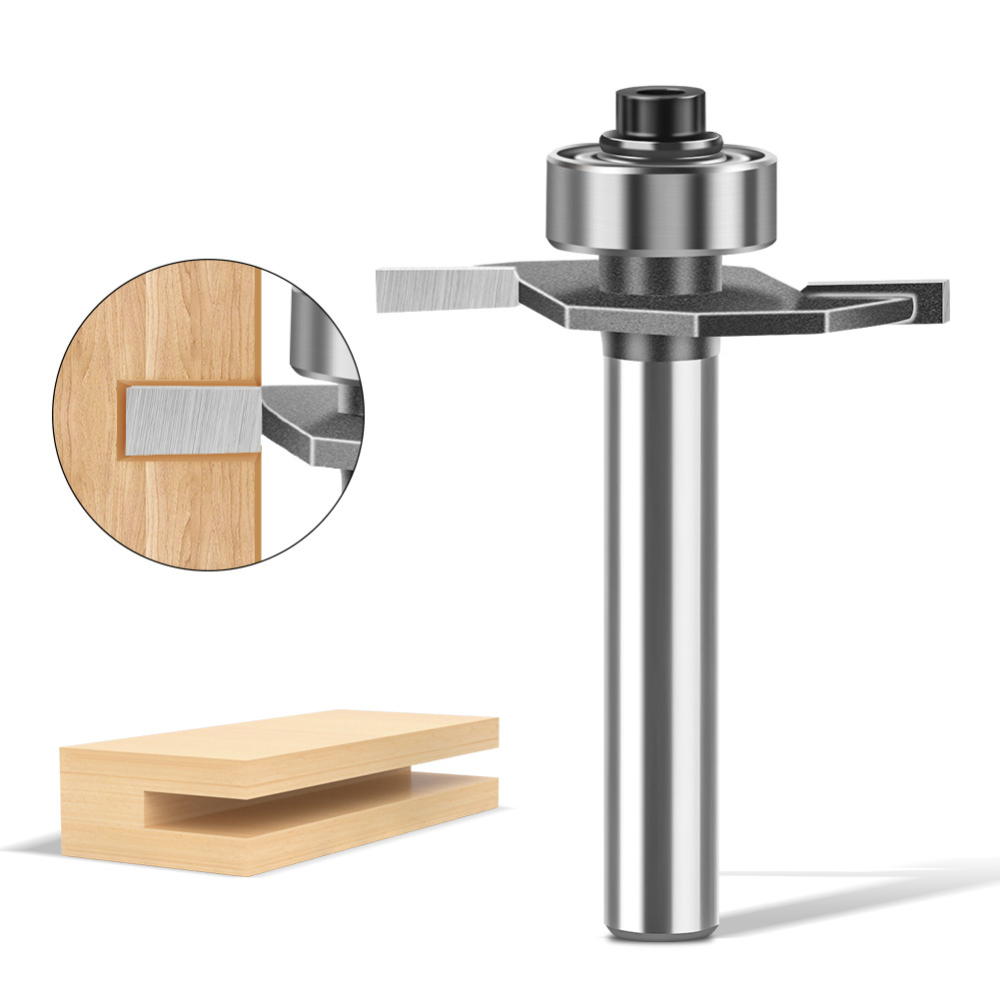 Router Bits For Woodworking - 1/4-1/2 핸들 볼 베어링 T자형 얇은
