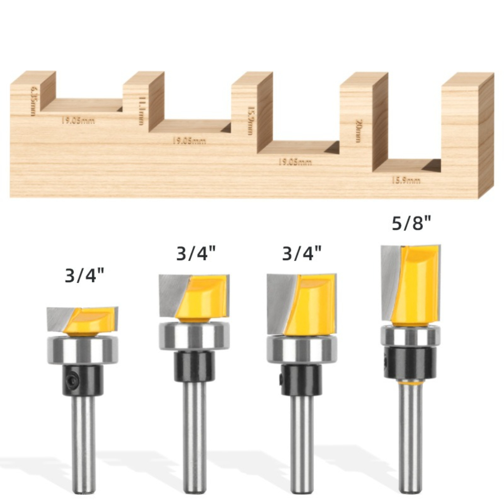 1/4인치 샹크 플러시 트림 라우터 비트(베어링 카바이 - Router Bits For Woodworking 리뷰 및 가격