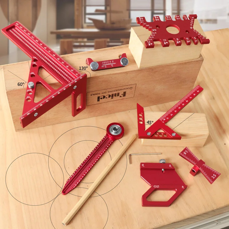 목공용 알루미늄 각도기 세트 (박스 포함) 정밀 목수용 - Woodworking Hand Tools 리뷰 및 가격