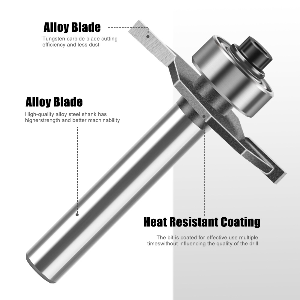 1/4-1/2 핸들 볼 베어링 T자형 얇은 T 슬롯 라 - Router Bits For Woodworking 리뷰 및 가격