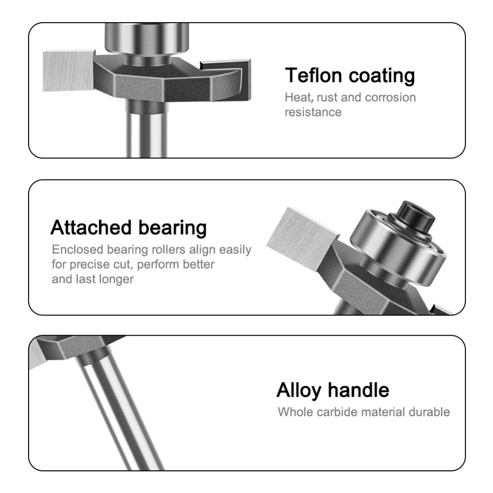 1/4-1/2 핸들 볼 베어링 T자형 얇은 T 슬롯 라 - Router Bits For Woodworking 리뷰 및 가격