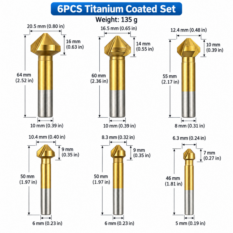 6개입 3날 티타늄 코팅 90도 챔퍼 커터 세트 목공용 - Router Bits For Woodworking 리뷰 및 가격